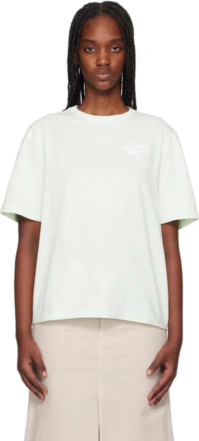 Maison Kitsuné Green '' Handwriting Comfort T-shirt In 0128 Mint Ice