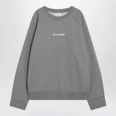 Maison Kitsuné Grey Cotton Crew-neck Sweatshirt In Light Blue