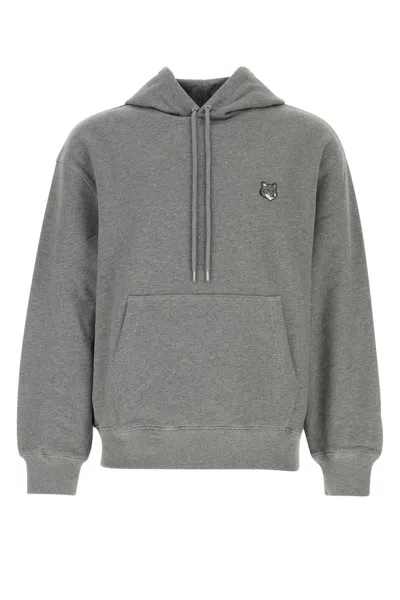 MAISON KITSUNÉ GREY COTTON SWEATSHIRT