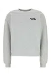Maison Kitsuné Crew Neck Cotton Sweatshirt In Lightgreymelangeblack