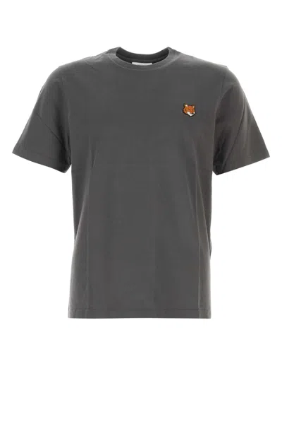 MAISON KITSUNÉ GREY COTTON T-SHIRT
