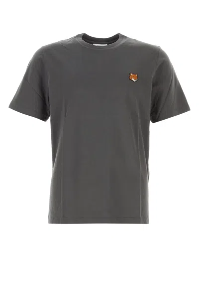 Maison Kitsuné Maison Kitsune Grey Cotton T-shirt In Gray