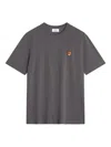 Maison Kitsuné Fox Head Regular Fit Cotton T-shirt In Gray