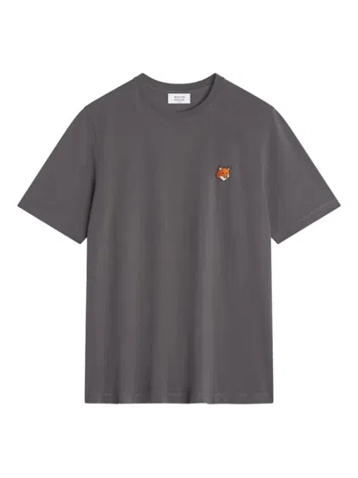 MAISON KITSUNÉ GREY CREWNECK LOGO T-SHIRT