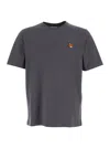 Maison Kitsuné Fox Head Regular Fit Cotton T-shirt In Gray