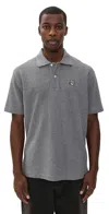 Maison Kitsuné Grey Fox Head Patch Comfort Polo Medium Grey Melange In Gray