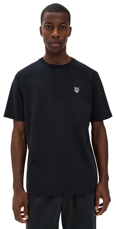 Maison Kitsuné Fox-head Embroidered T-shirt In Blue