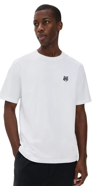 Maison Kitsuné T-shirt In Cotone Bianco Con Logo Maison Kitsune In White