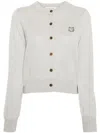 Maison Kitsuné Gray Bold Fox Head Cardigan In Grey