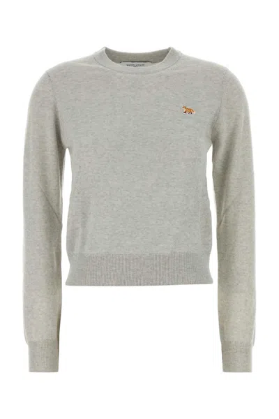 MAISON KITSUNÉ MAISON KITSUNÉ GREY WOOL SWEATER