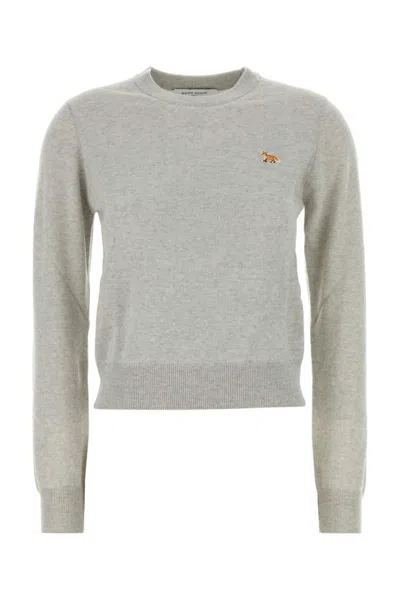 MAISON KITSUNÉ GREY WOOL SWEATER