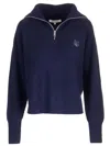 Maison Kitsuné Bold Fox Head-patch Sweater In Blue