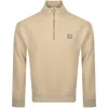 Maison Kitsuné Bold Fox Head Patch Comfort Half Zipped Sweatshirt In Nude