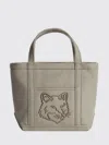 Maison Kitsuné Maison Kitsun Fox Head Mini Tote In Neutral