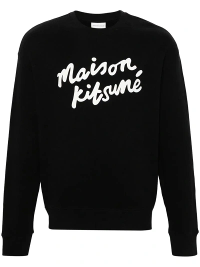 Maison Kitsuné Handwriting Comfort Sweatshirt In Black