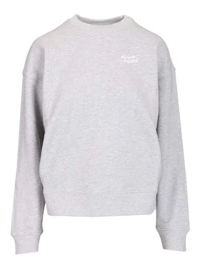 Maison Kitsuné Handwriting Comfort Sweatshirt Sweatshirts Grey In Purple