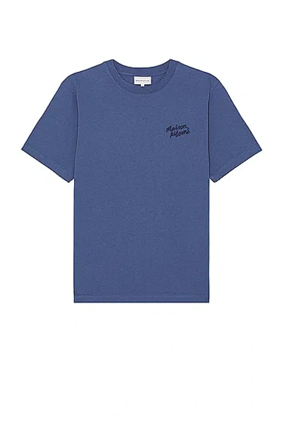 Maison Kitsuné Handwriting Comfort T-shirt In Blue