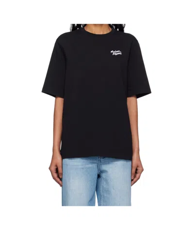 Maison Kitsuné Handwriting Embroidered T-shirt In Black