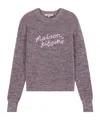 Maison Kitsuné Handwriting Logo-embroidered Jumper In Gray