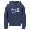 Maison Kitsuné Maison Kitsune Handwriting Oversize Hoodie In Blue
