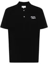 Maison Kitsuné Maison Kitsune Handwriting Comfort Polo In Black