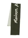 Maison Kitsuné Maison Kitsune Handwriting Scarf In Green