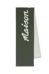 Maison Kitsuné Maison Kitsune Handwriting Scarf In Green
