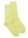 Maison Kitsuné Handwriting Socks In Green