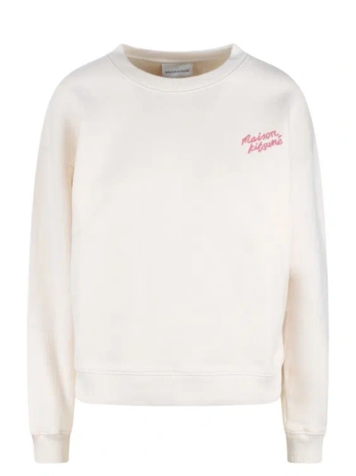 Maison Kitsuné Handwriting Sweatshirt In White