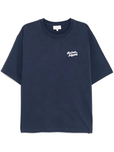 Maison Kitsuné Logo T-shirt In Blue