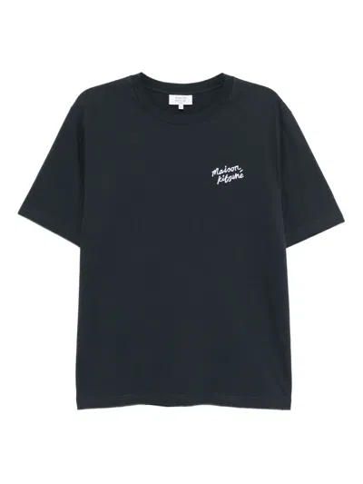 Maison Kitsuné Maison Kitsun Handwriting Comfort T-shirt In Black