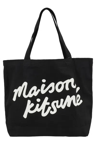 Maison Kitsuné Handwriting Tote In Black