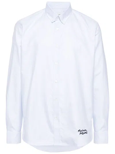 Maison Kitsuné Maison Kitsune Handwritting Casual Bd Shirt In P410 Light Blue