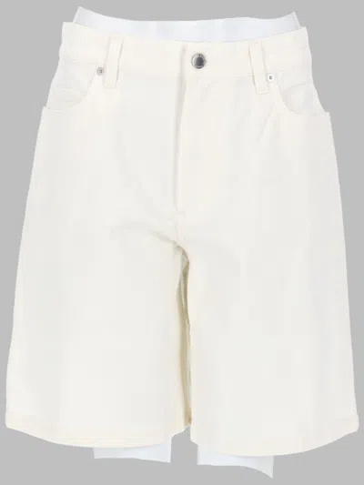 Maison Kitsuné High Waist Cotton Mini Shorts In White