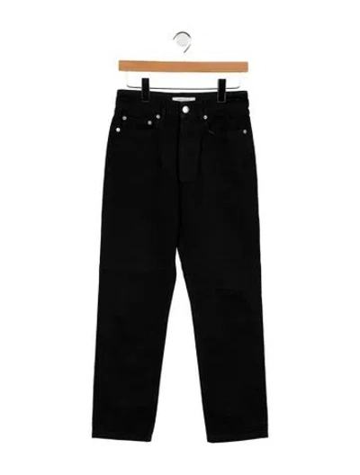 Pre-owned Maison Kitsuné High-rise Straight Leg Jeans In Black