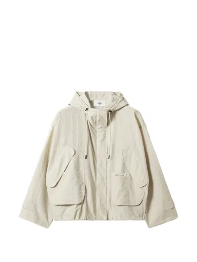 Maison Kitsuné Hooded Bomber Jacket In Neutral
