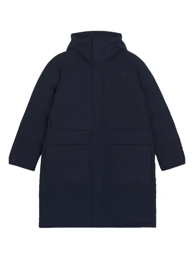 Maison Kitsuné Hooded Pockets Padded Coat In Blue