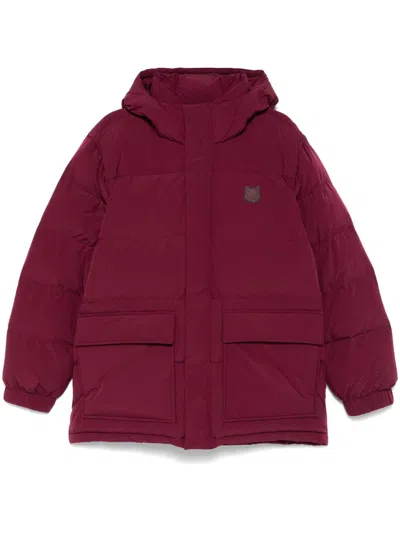 Maison Kitsuné Quilted Hooded Down Jacket In Pink