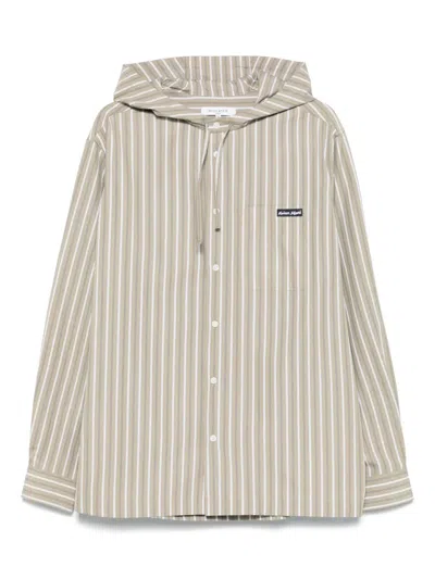 Maison Kitsuné Hooded Shirt In Green