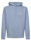 Maison Kitsuné Fox Head Hooded Sweatshirt In Blue