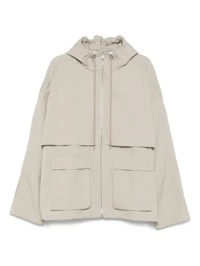 Maison Kitsuné Water-repellent Ripstop Cotton Windbreaker Jacket In Gray