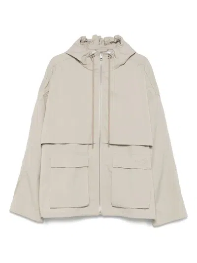 Maison Kitsuné Hooded Zipped Windbreaker By Maison Kitsune In Neutral