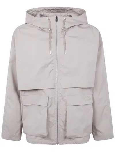 Maison Kitsuné Hooded Zipped Windbreaker Clothing In Brown
