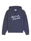 Maison Kitsuné Maison Kitsune Handwriting Oversize Hoodie In Blue