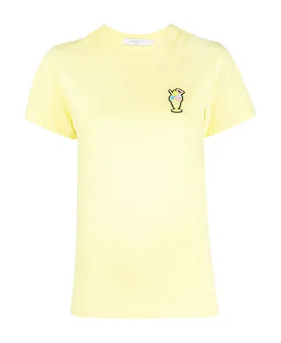 Maison Kitsuné Ice-cream Patch Cotton T-shirt In Yellow