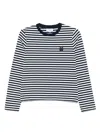 Maison Kitsuné Bold Fox Head Patch Multi Stripes Regular Ls T-shirt-shirt Clothing