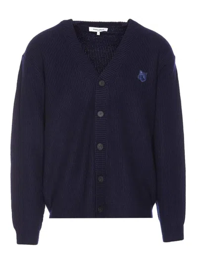 MAISON KITSUNÉ MAISON KITSUNE INK BLUE CARDIGAN
