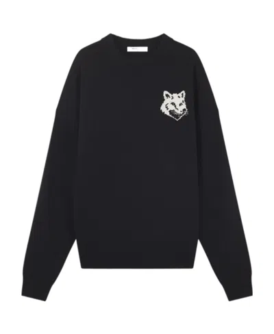 MAISON KITSUNÉ MAISON KITSUNÉ FOX INTARSIA-KNIT CREWNECK JUMPER