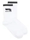 Maison Kitsuné Intarsia-knit Logo Socks In White