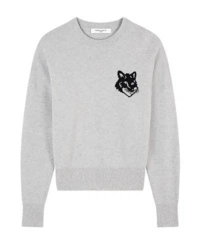 Maison Kitsuné Intarsia-knit Wool Jumper In White